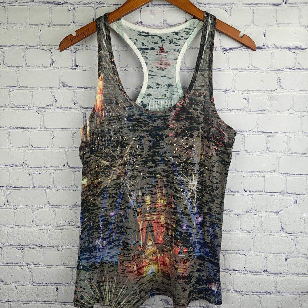 Disney Parks Happily Ever After fireworks Castle Racerback Tank Top Large